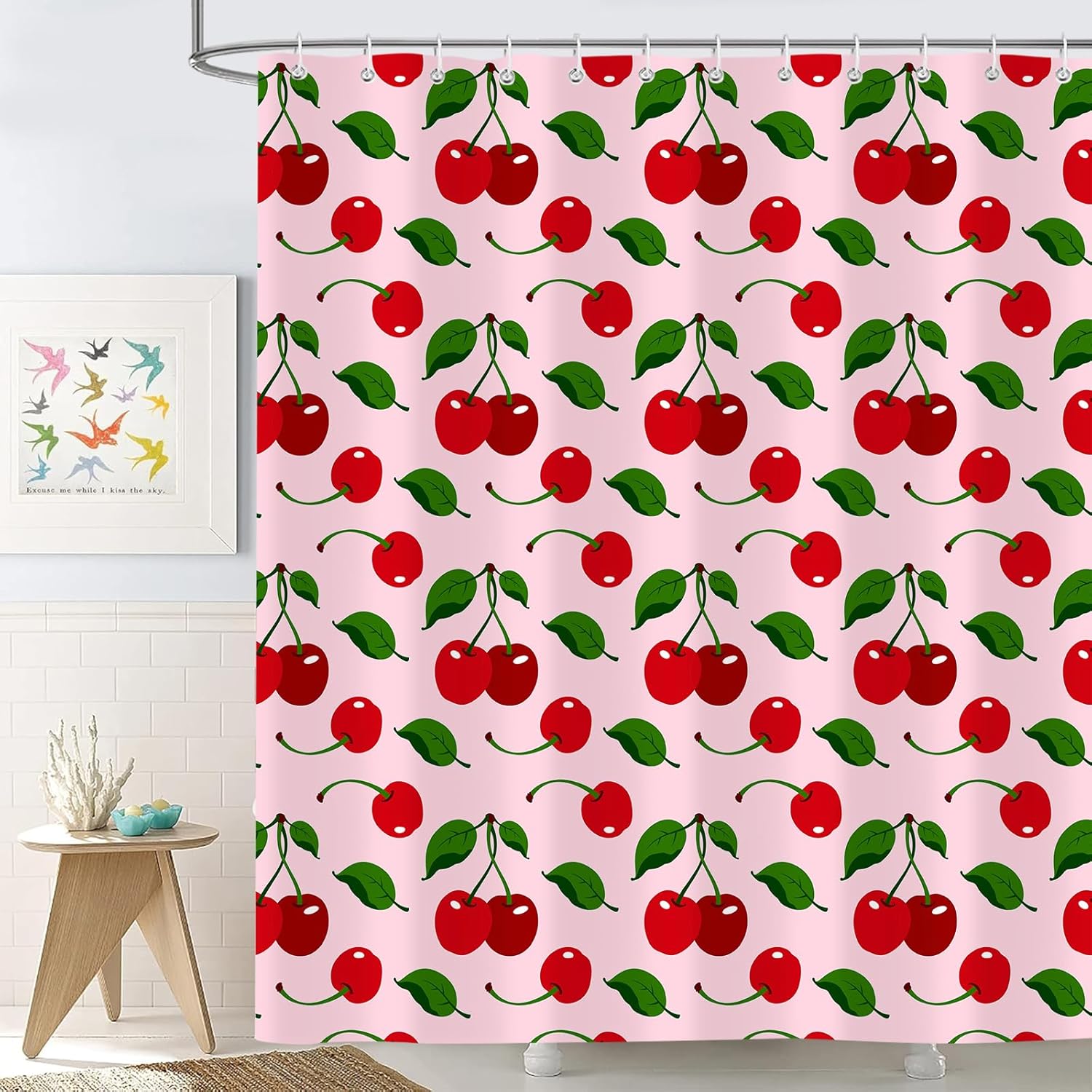 4-Piece Pink Cherry Bathroom Set