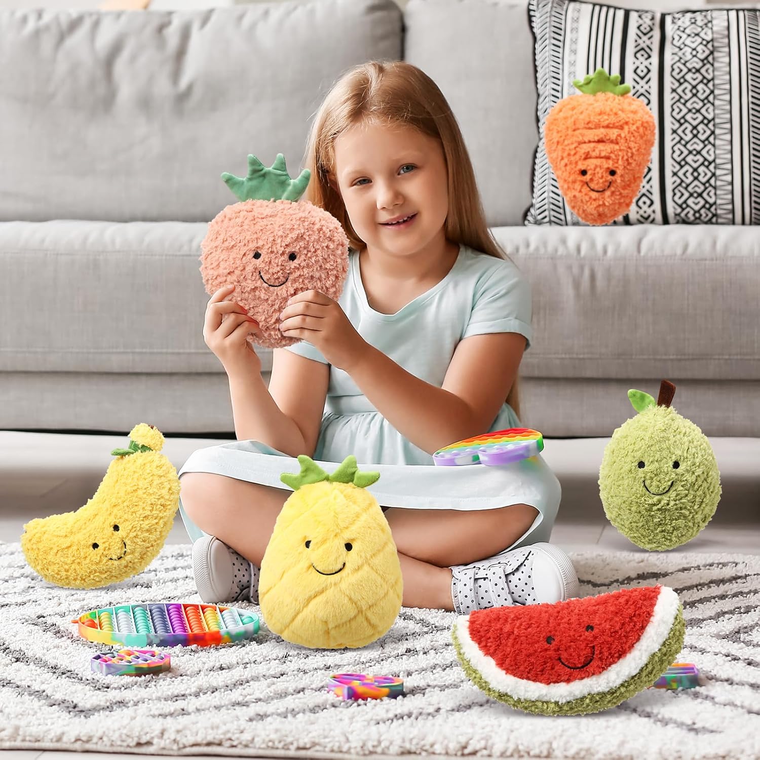 Fruit Plushies 8-Piece Set