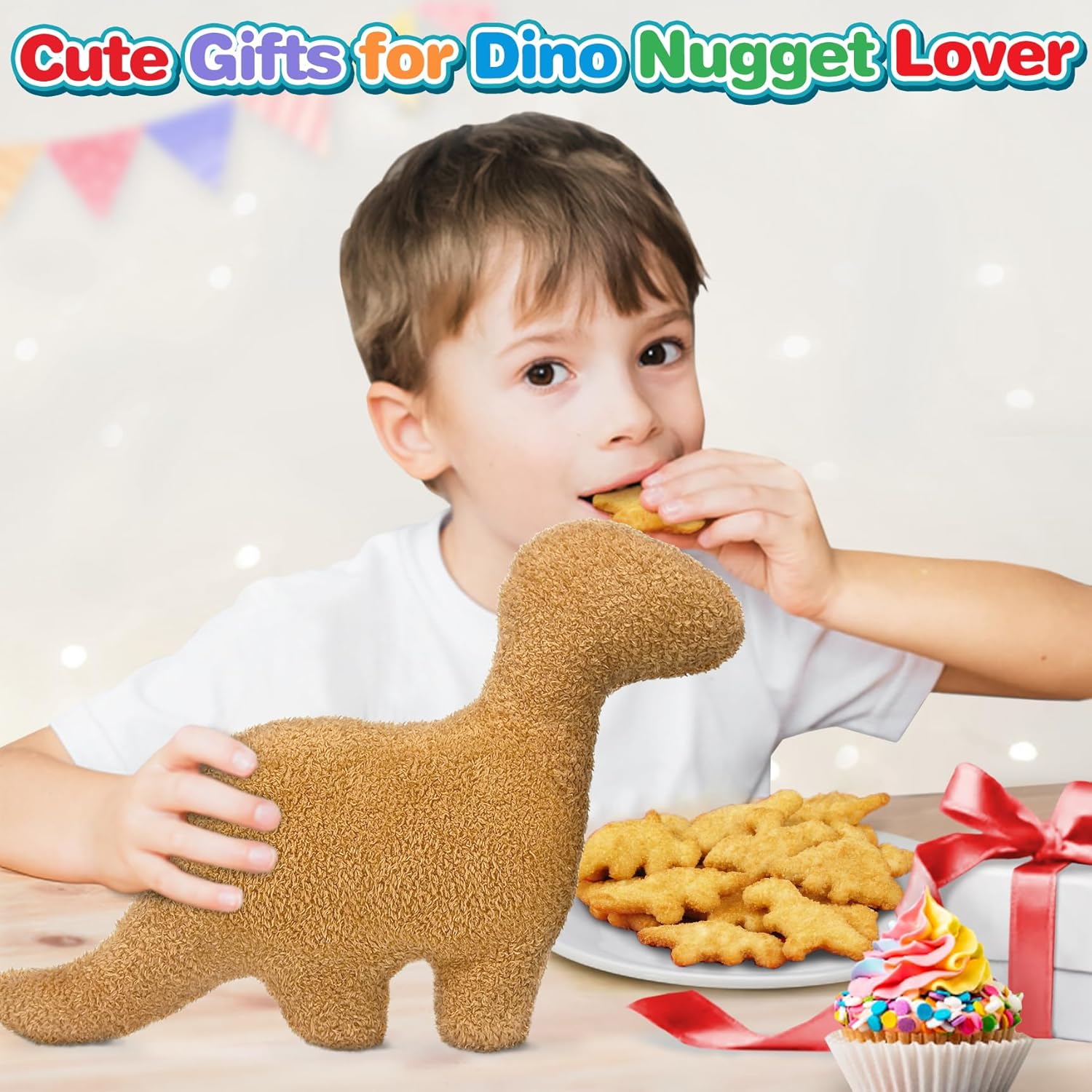 Chicken Dino Nuggets Pillow Funny Decor