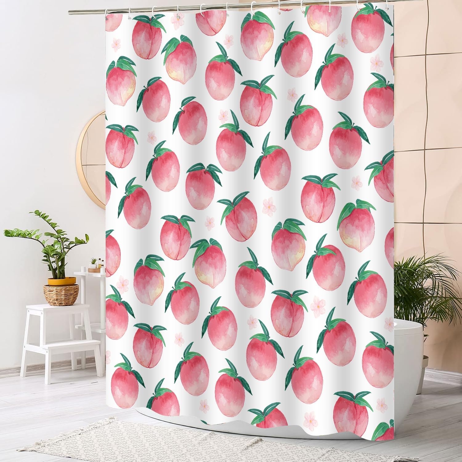 Cute Peachy shower curtains for bathroom decor