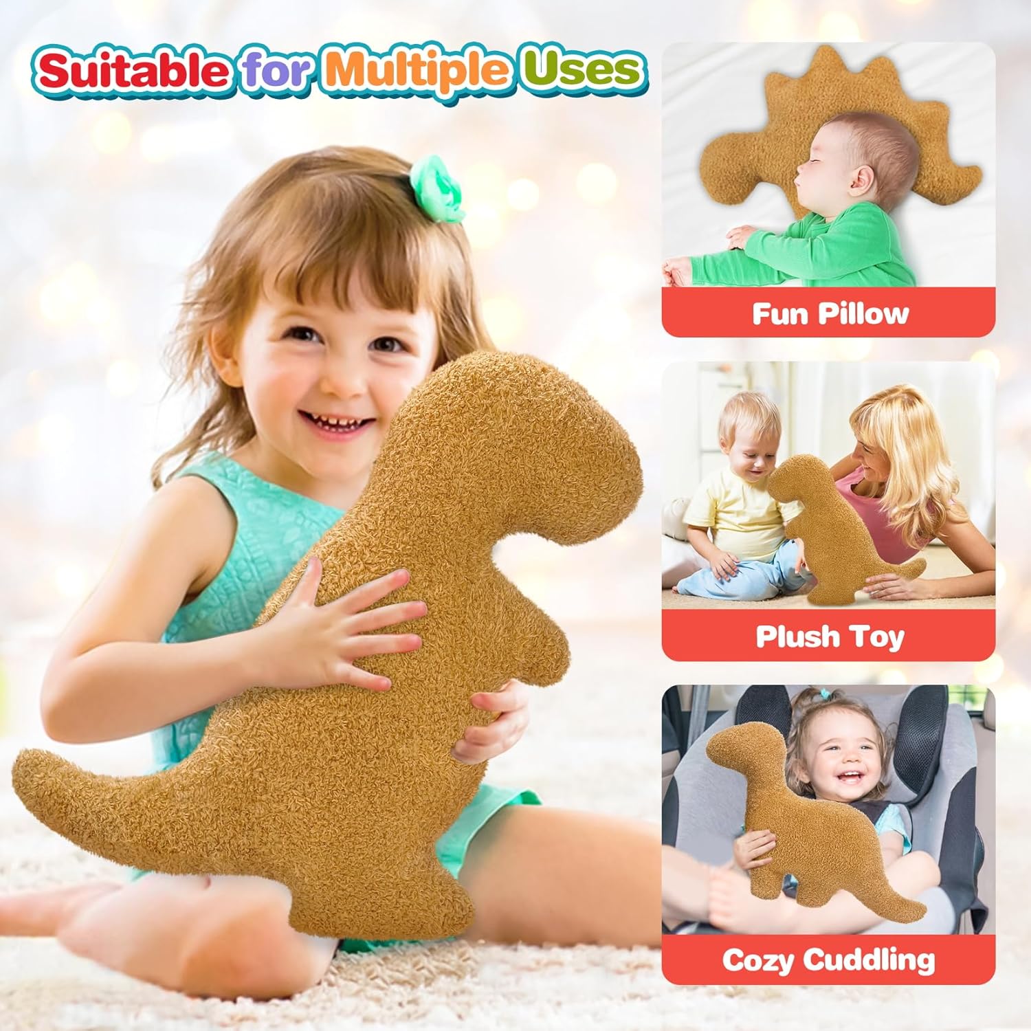 Chicken Dino Nuggets Pillow Funny Decor