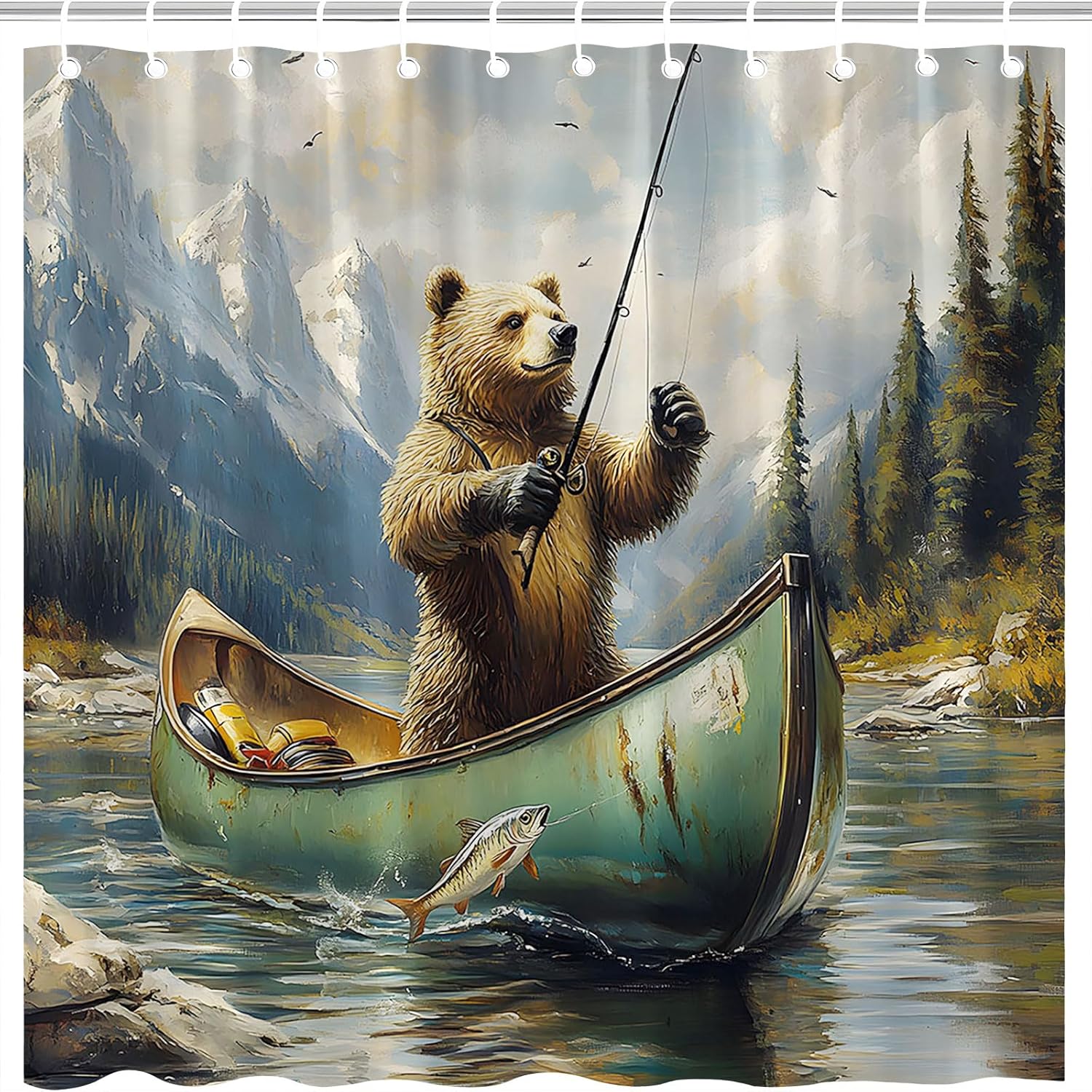 Rustic Bear 70x70 inch