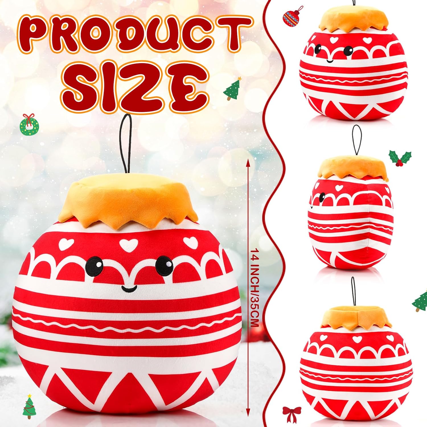 Huwena Christmas Ball Plush Throw Pillow Toy Gift 14 Inch