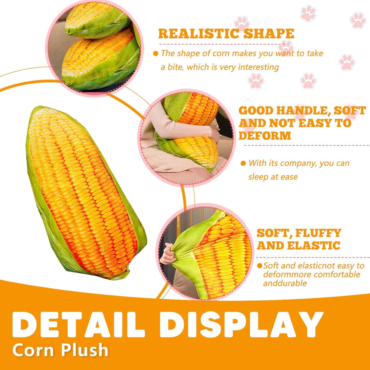 Creative 197-inch Corn Plush Pillow for Kids