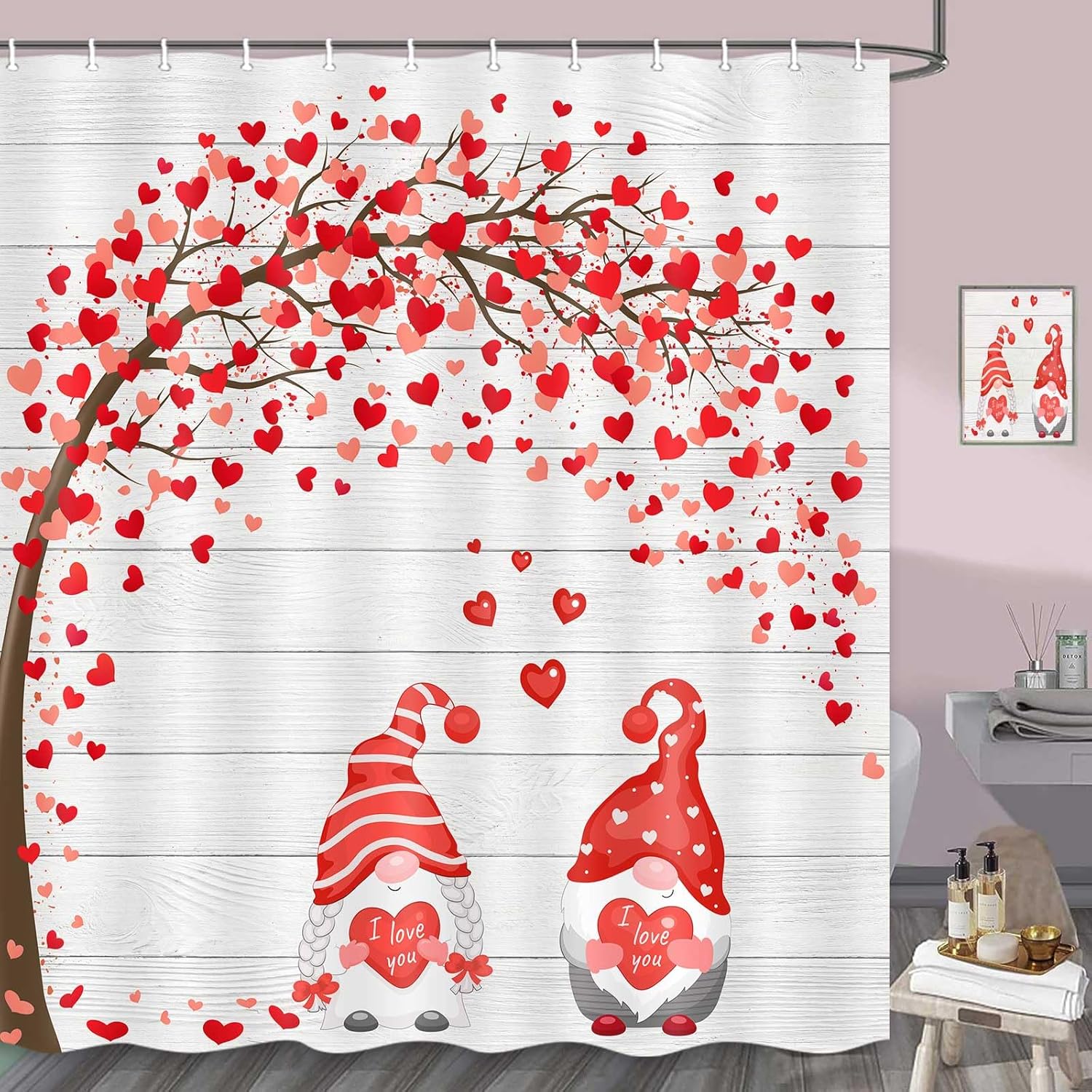 Elegant Valentines romantic shower curtain