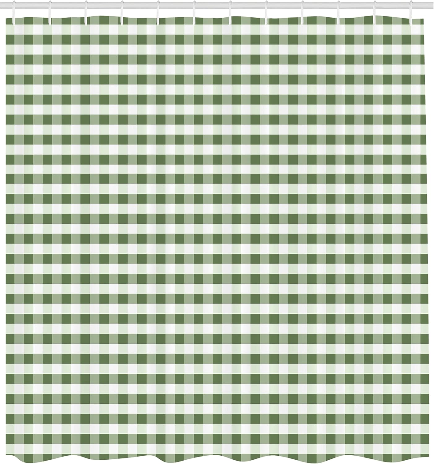 Ambesonne Checkered Shower curtain with Peacock Green Design