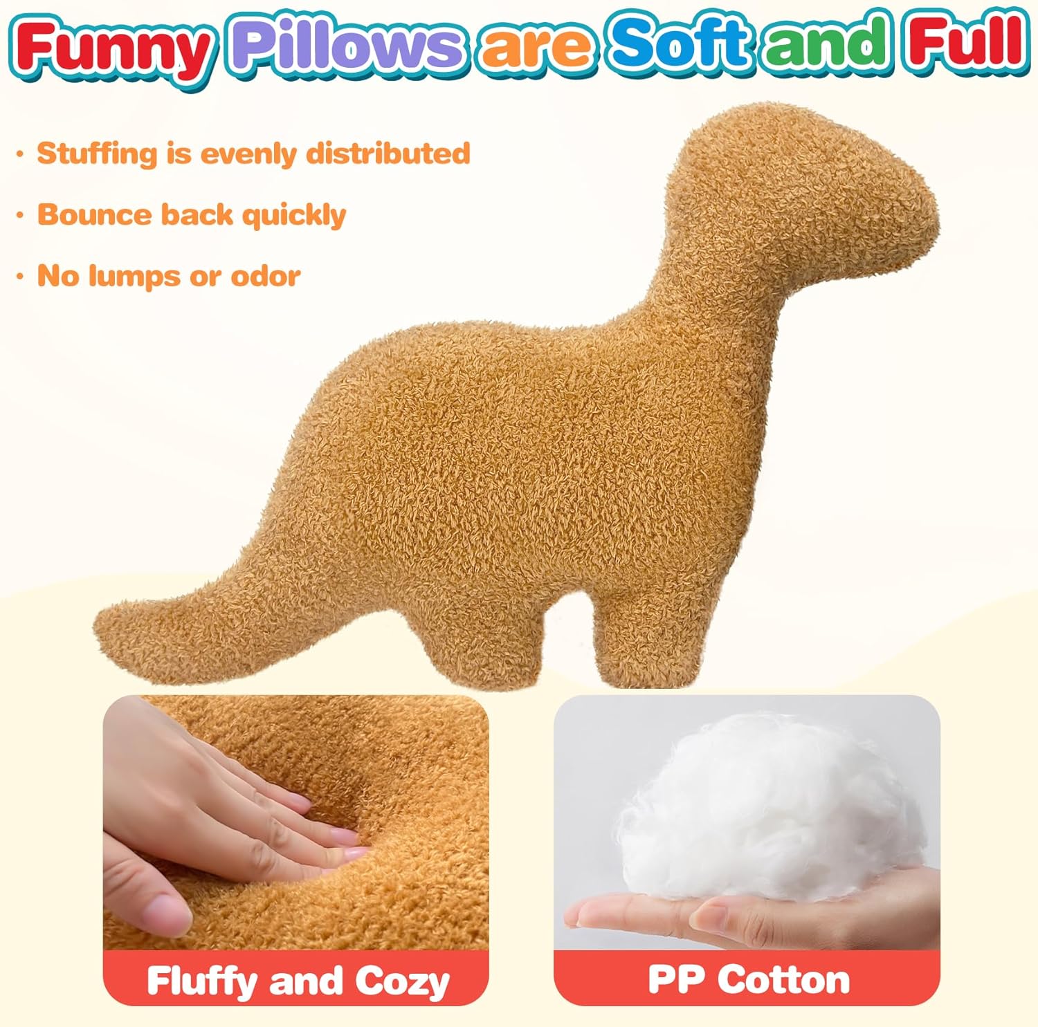 Chicken Dino Nuggets Pillow Funny Decor
