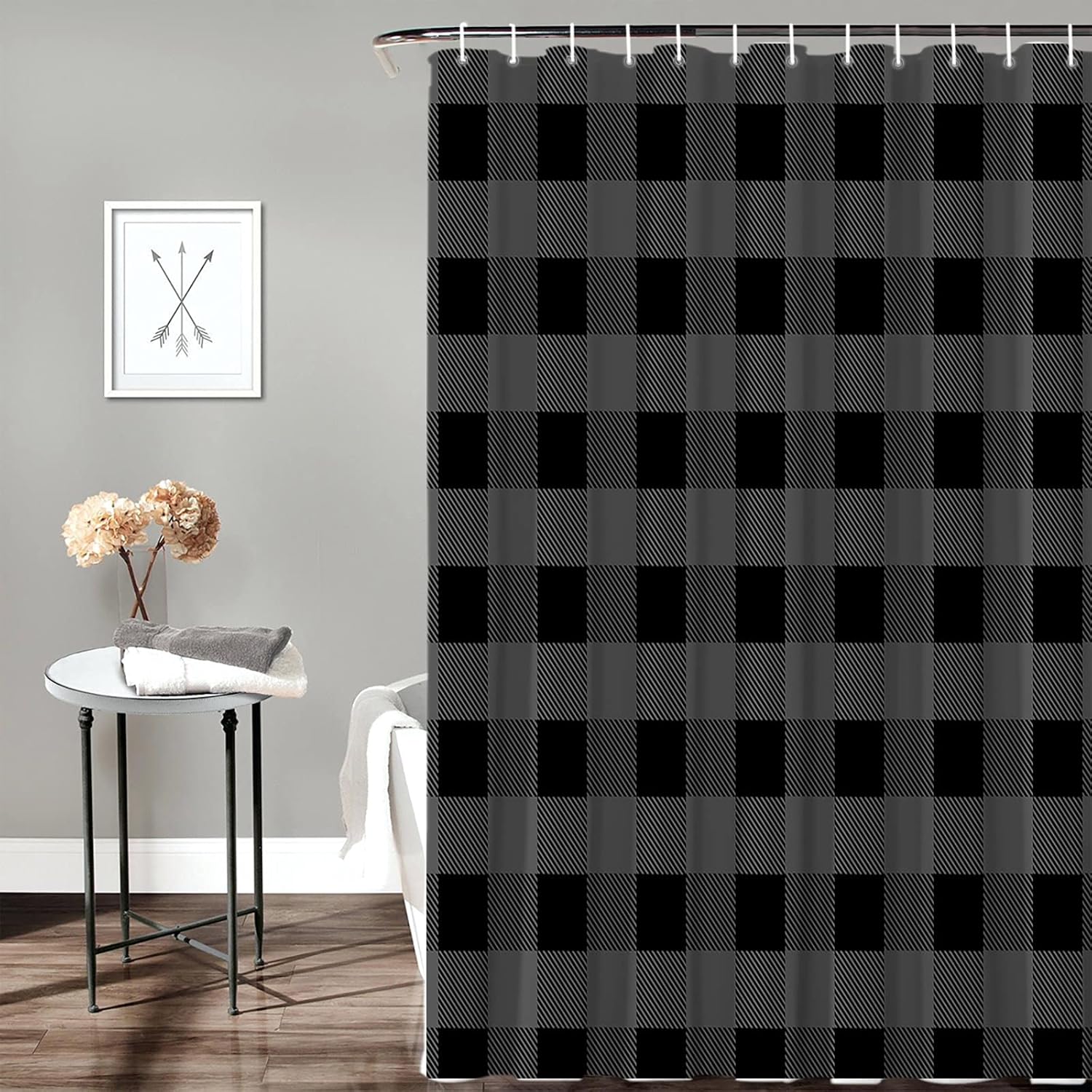 Luxury Buffalo Plaid Shower Curtain