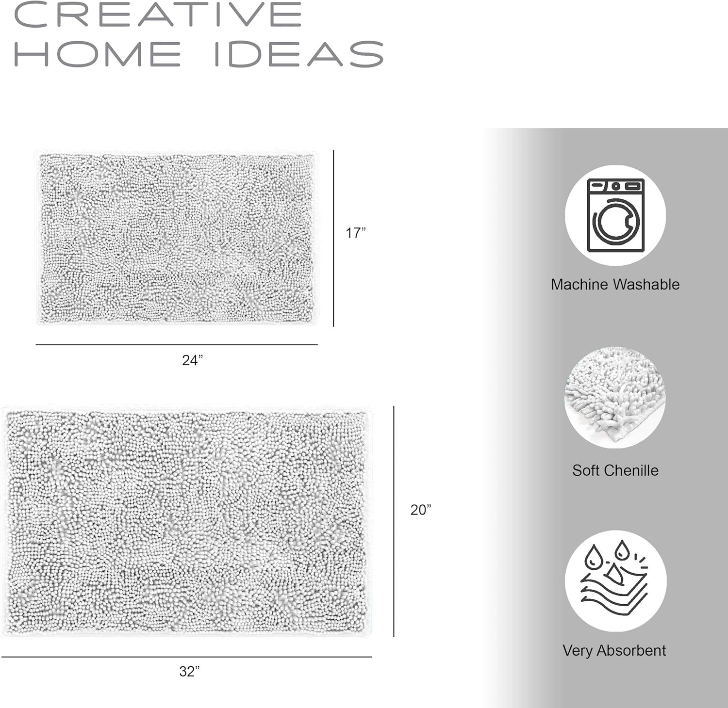 Creative Home Ideas Bathroom Set with Shower Curtain Rugs Hooks