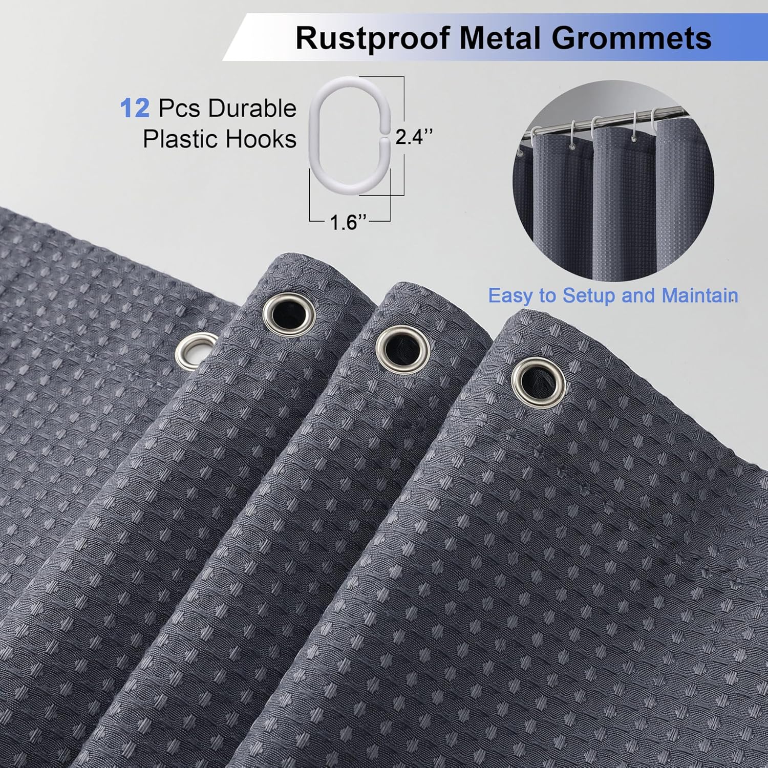 Sturdy Modern Bathroom Curtain Set for Narrow Stall