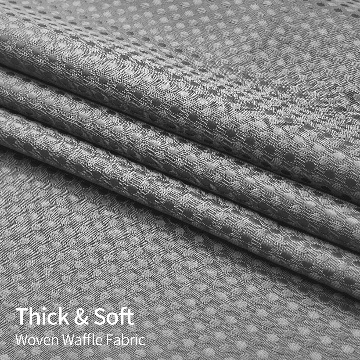 MitoVilla Grey Waffle Shower Curtain Set Luxury Heavy Duty for Relaxation