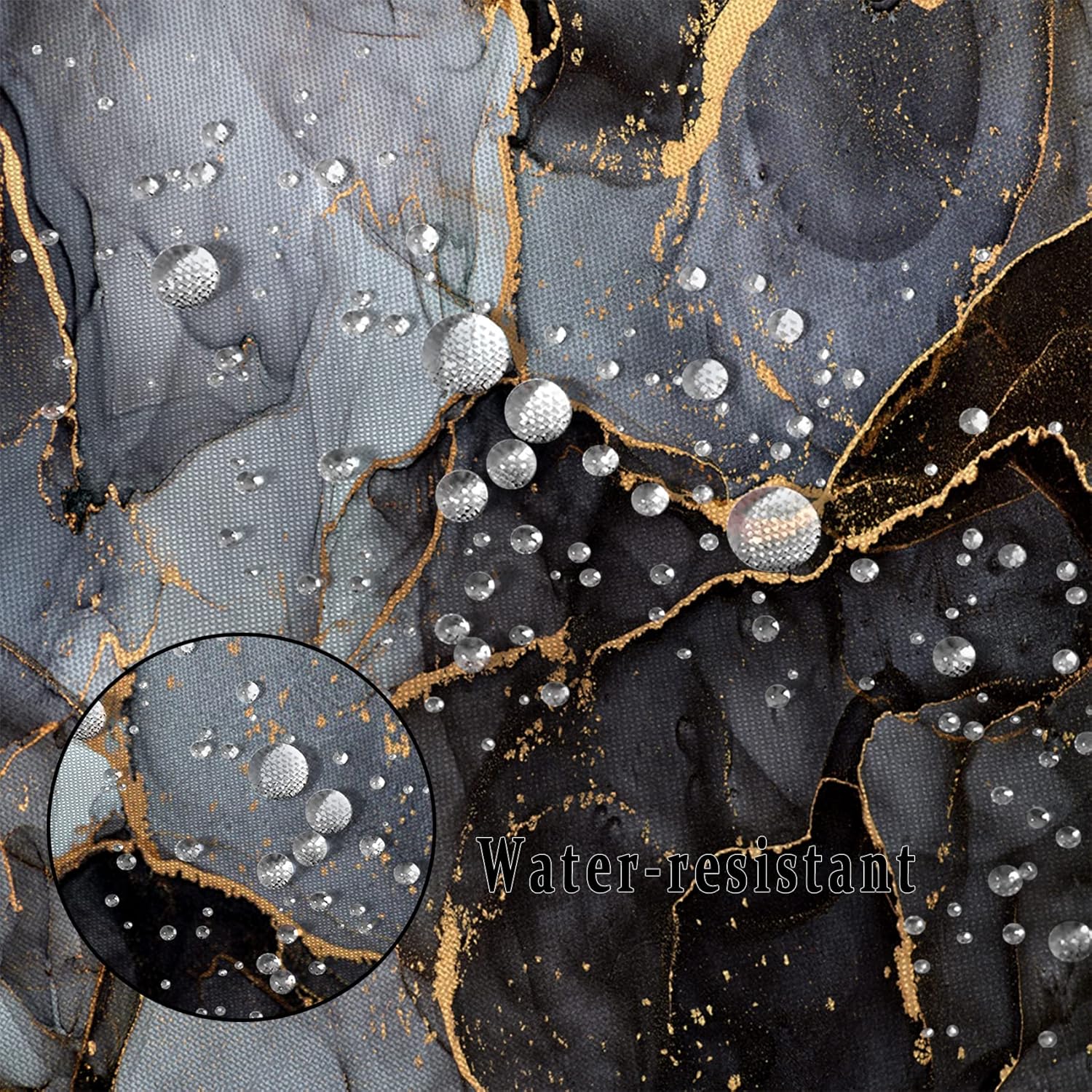 Luxury Gray Gold Marble Shower Curtain