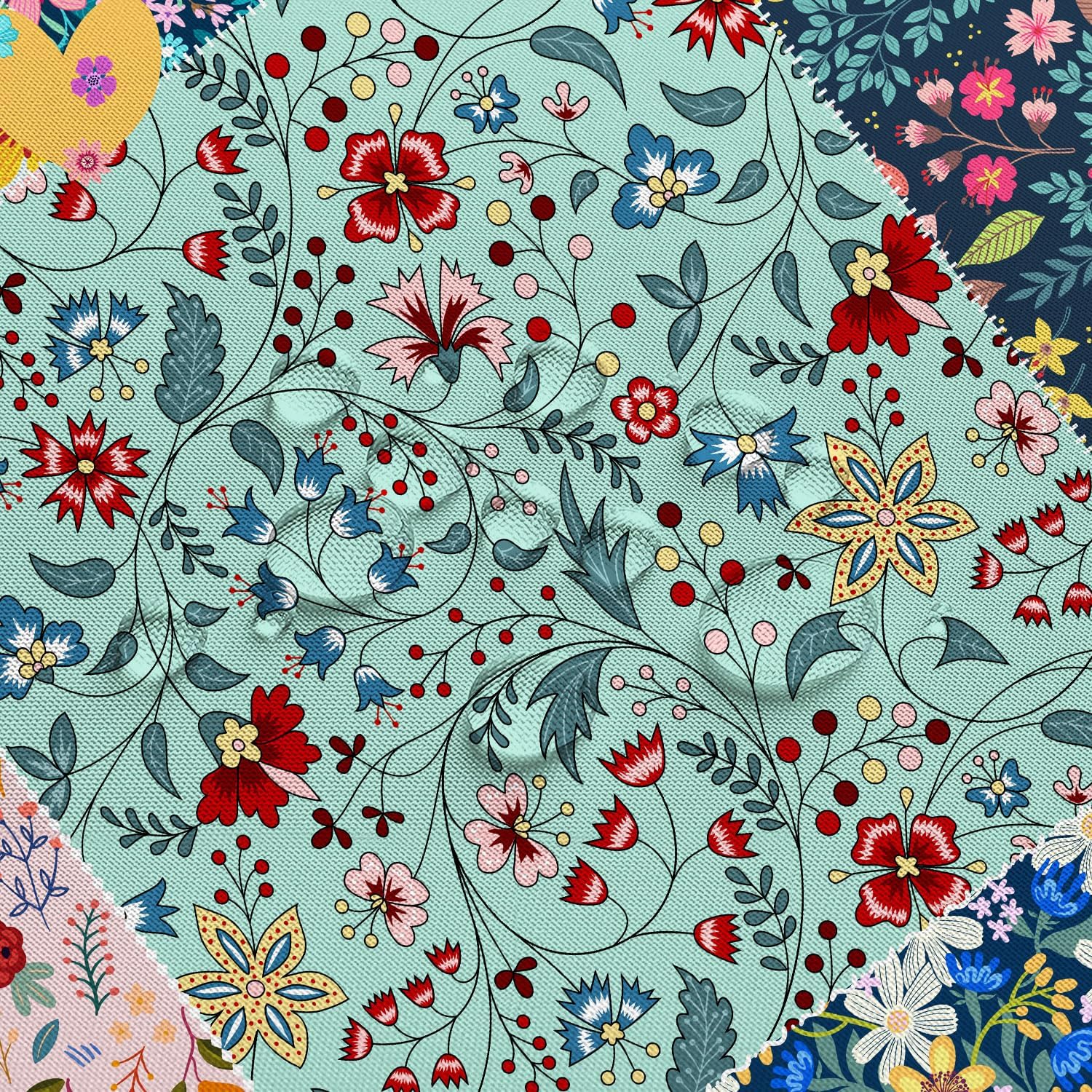 Bohemian Boho Floral Shower Curtain Set