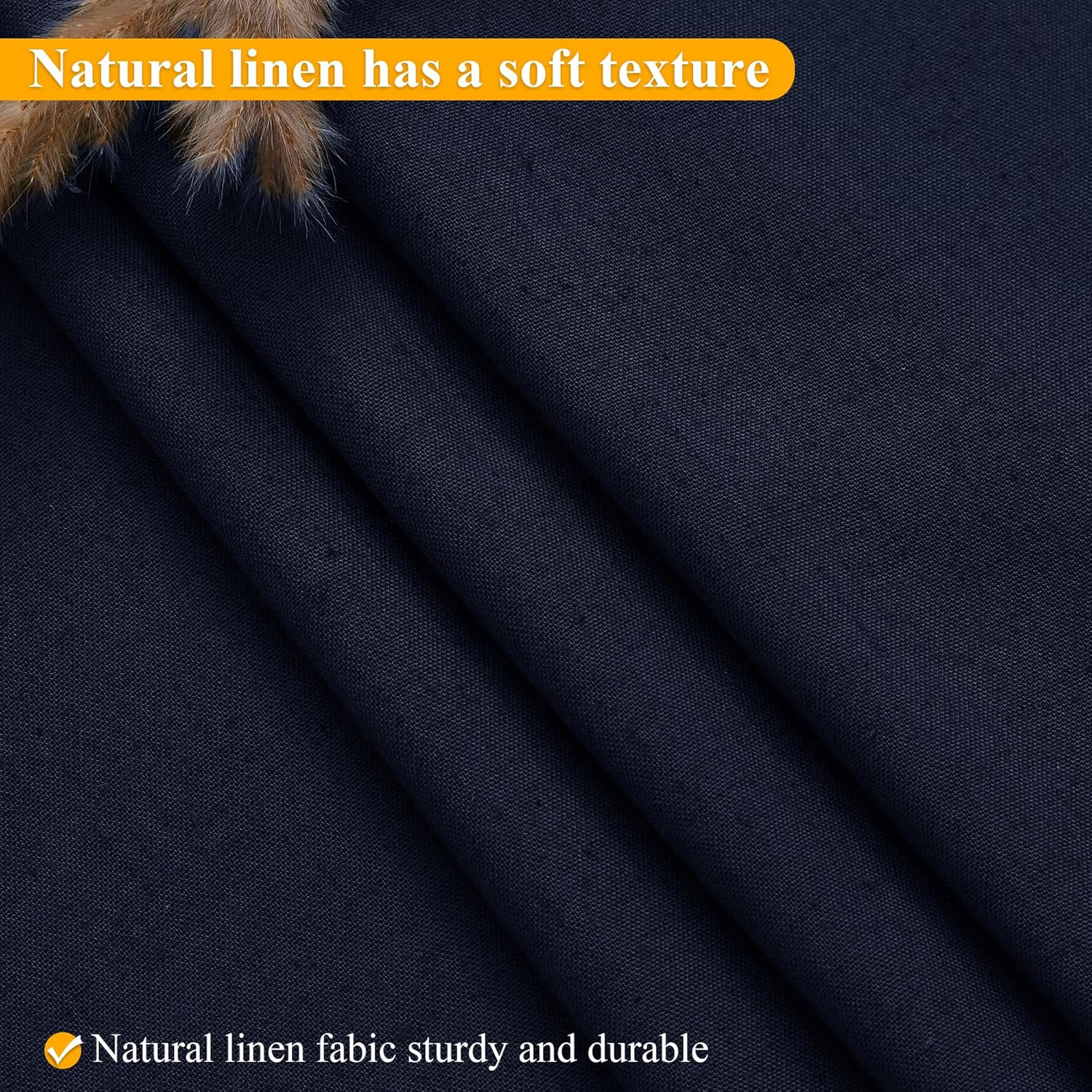 No Hooks Needed Luxury Water-Resistant and Easy-Wash Linen Shower Curtain Set
